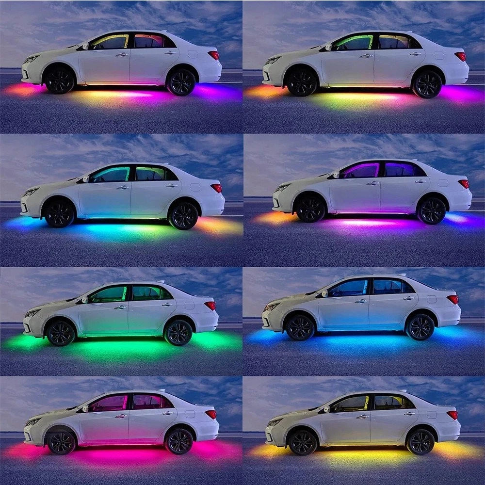 6PCS Double Row LED RGB Dream Lights Strip Neon Underglow LED Chasing Remote EOA 6B93BC-57