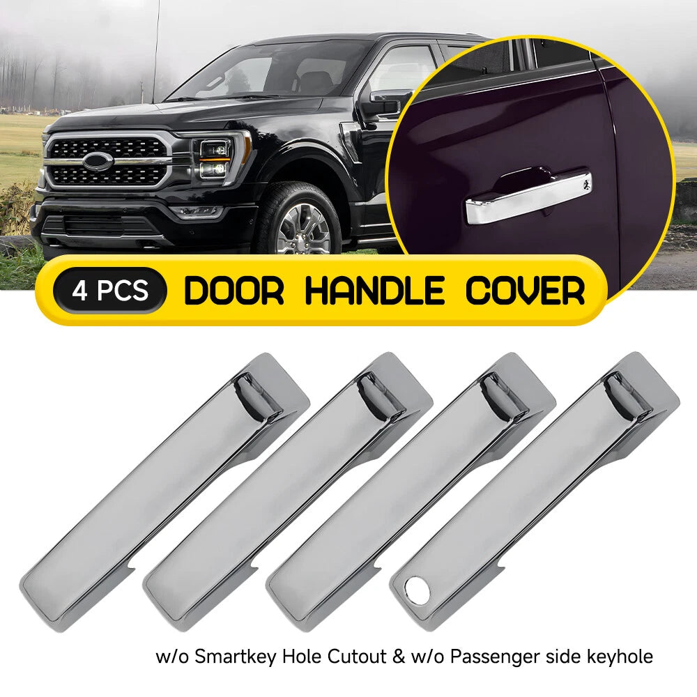 For 2021 2022 2023 2024 Ford F150 Chrome Door Handle Covers F-150 W/O Smartkey A 6B93BC-57