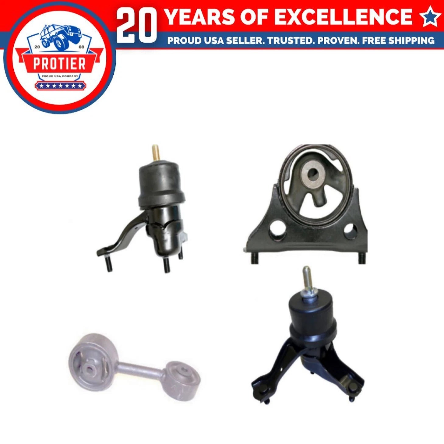 Motor & Torque Strut & Trans Mount 4PCS Compatible for 2004-2007 Toyota 6B93BC-57