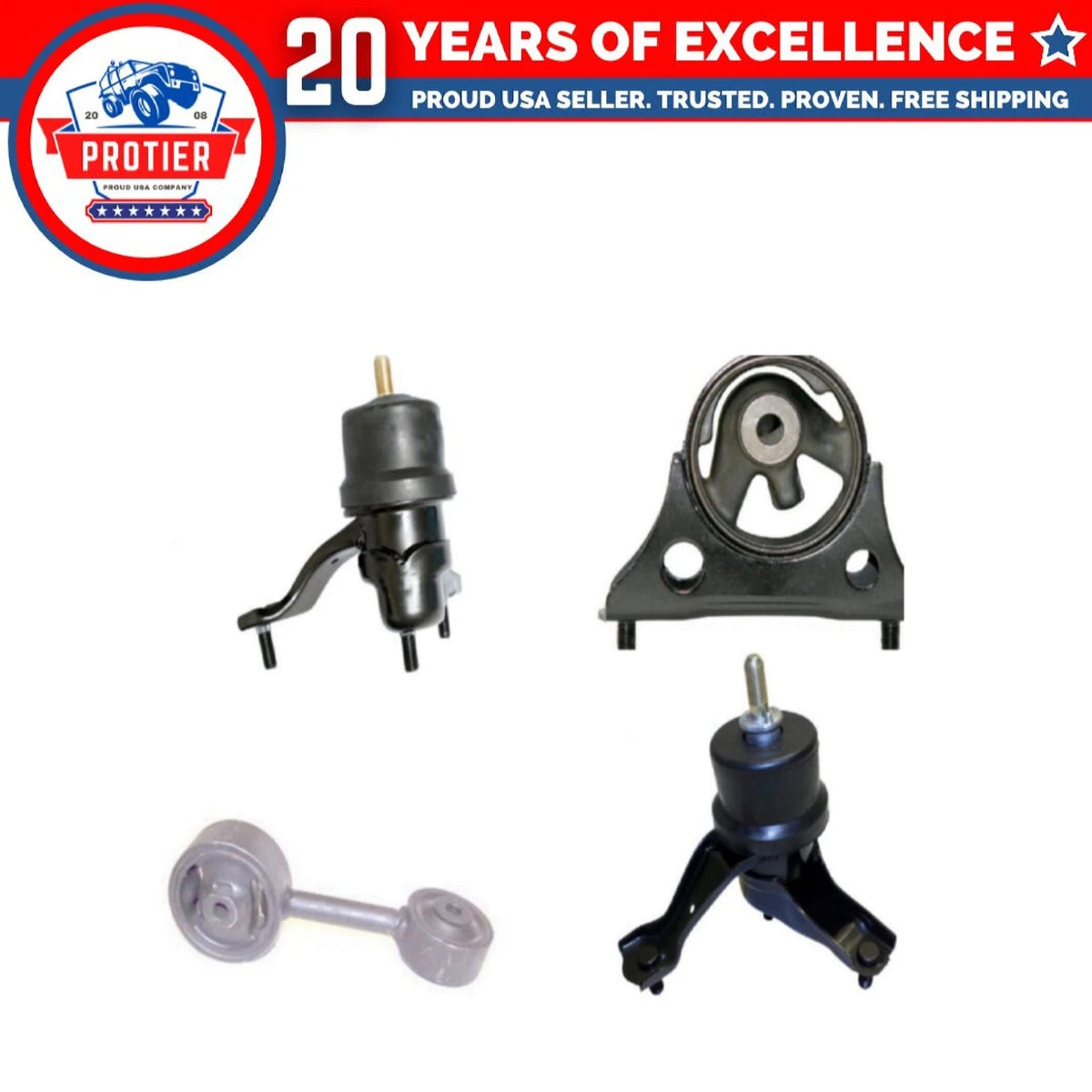 Motor & Torque Strut & Trans Mount 4PCS Compatible for 2004-2007 Toyota 6B93BC-57