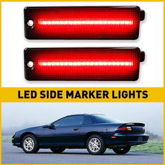 Red LED Smoked Rear Turn Signal Side Marker Lights Lamps For 93-02 Chevy Camaro 6B93BC-57
