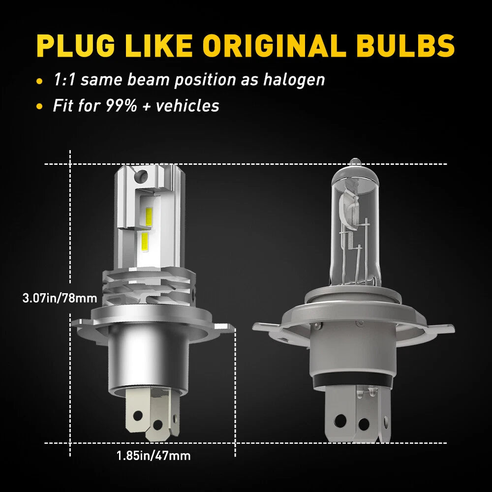 AUXITO H4 9003 LED Bulbs Headlight Hi Low Beam Conversion Kit 6500K White Canbus AUXITO