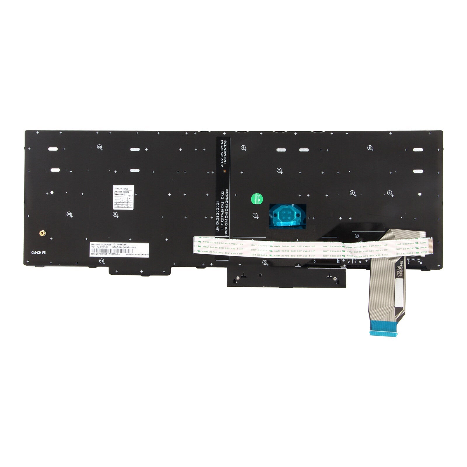 US Keyboard for Lenovo ThinkPad E580 E585 E590 E595 T590 P15s Gen 1 / T15 Gen 1 6B93BC-57