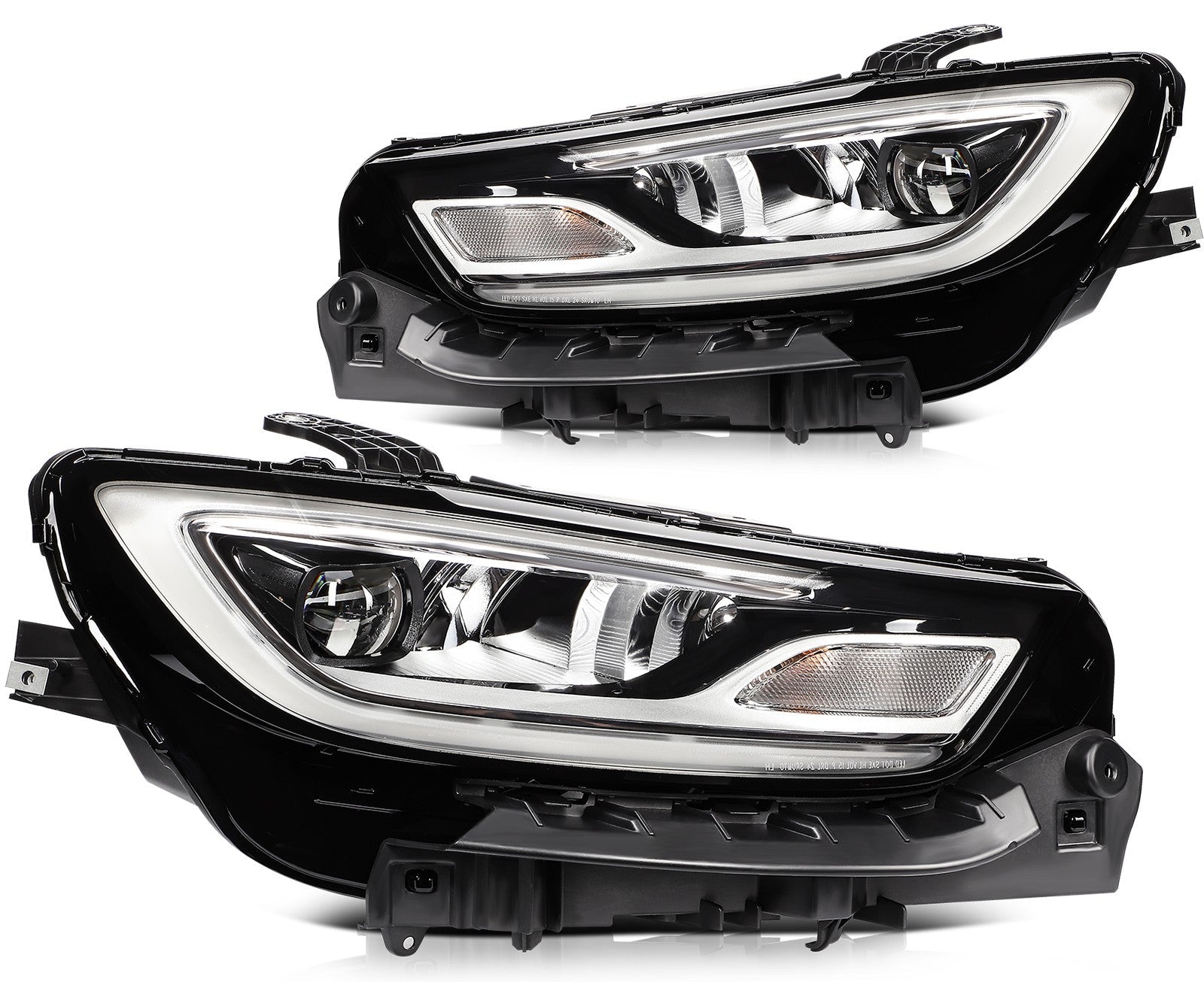 ECCPP LED Headlights Assembly For Chrysler Pacifica 3.6L 2021-2024 Pair Black 6B93BC-57