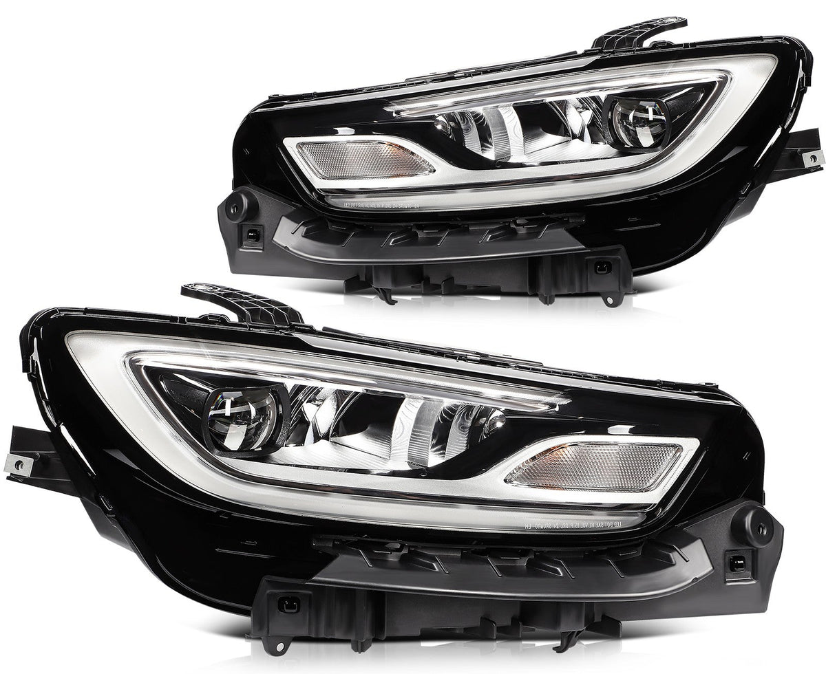ECCPP LED Headlights Assembly For Chrysler Pacifica 3.6L 2021-2024 Pair Black 6B93BC-57