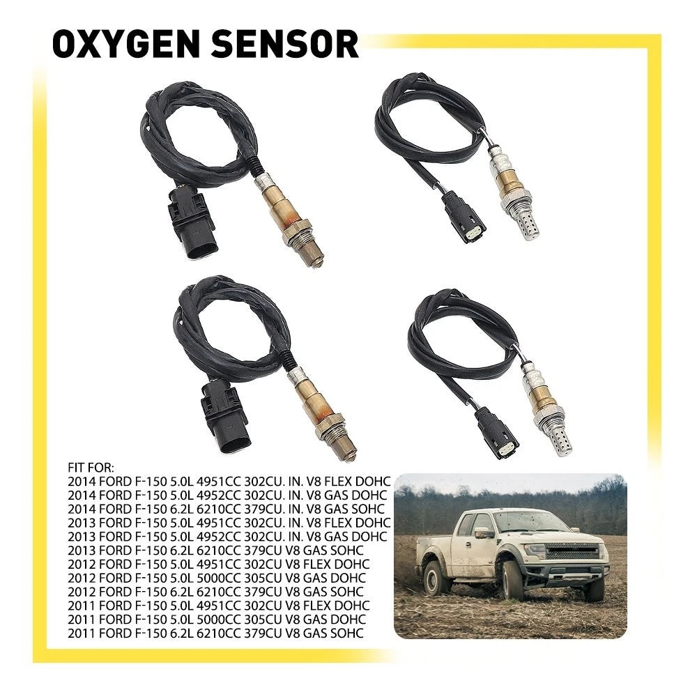 Set of 4 Oxygen Sensor O2 For Ford F150 V8 Pickup 5.0L 6.2L 2011-2014 6B93BC-57