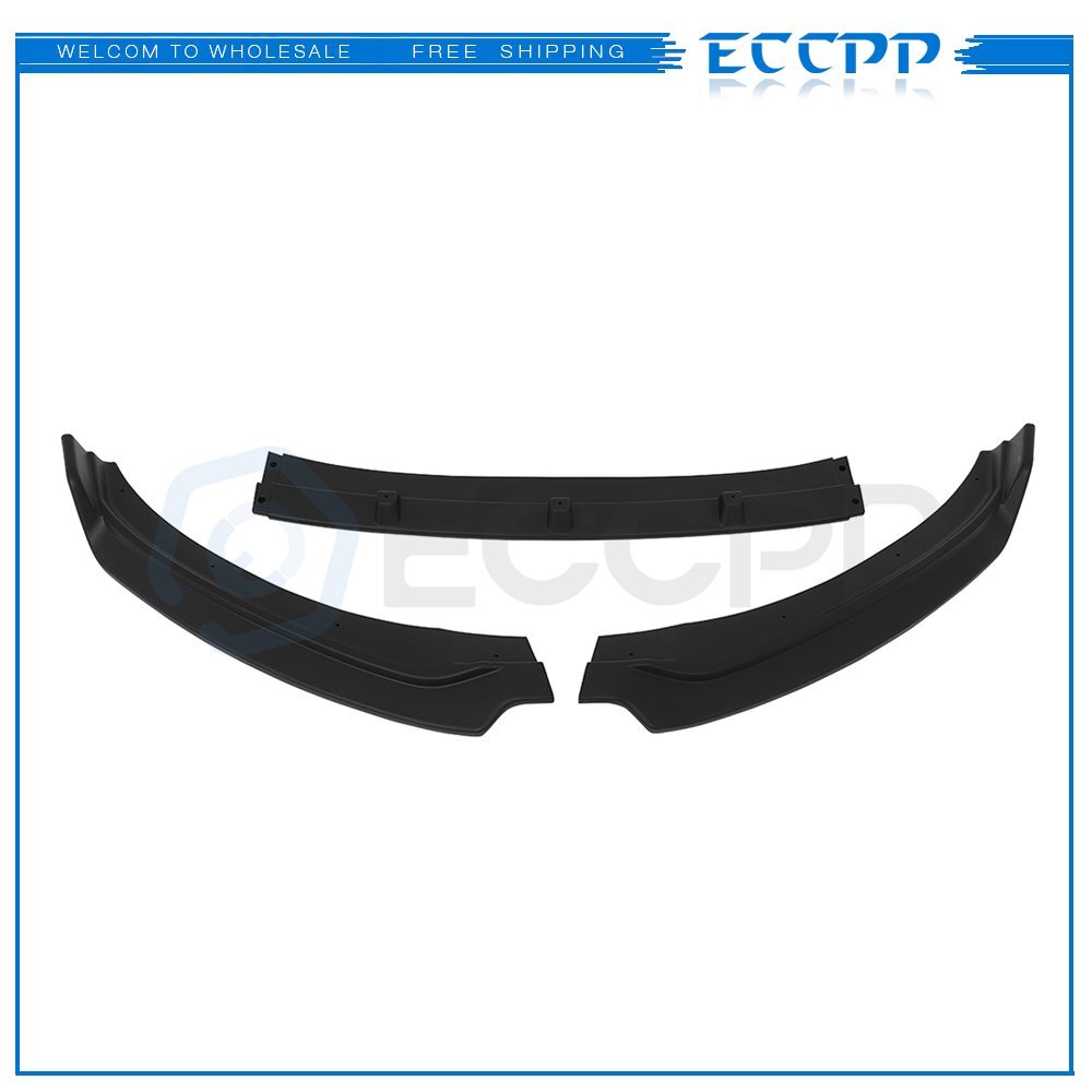 3 Piece Front Bumper Lip For 2017-2018 Hyundai Elantra -Matt Black 6B93BC-57