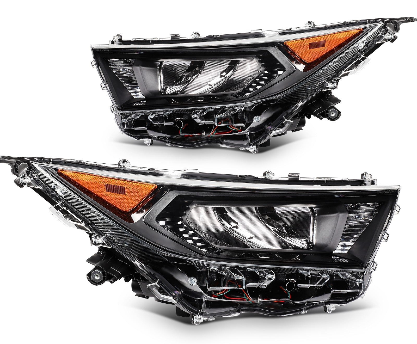 ECCPP LED Headlights Assembly For Toyota RAV4 2.5L 2019-2021 Pair Black Amber 6B93BC-57