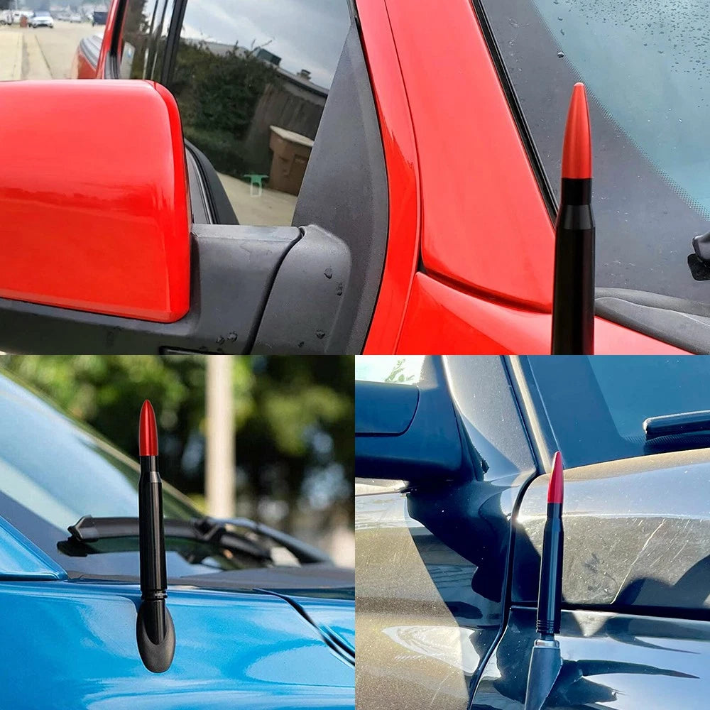 50 Cal Aluminum Bullet Short Antenna Kit Red Fits For Dodge Ram 1500 2500 3500 A 6B93BC-57