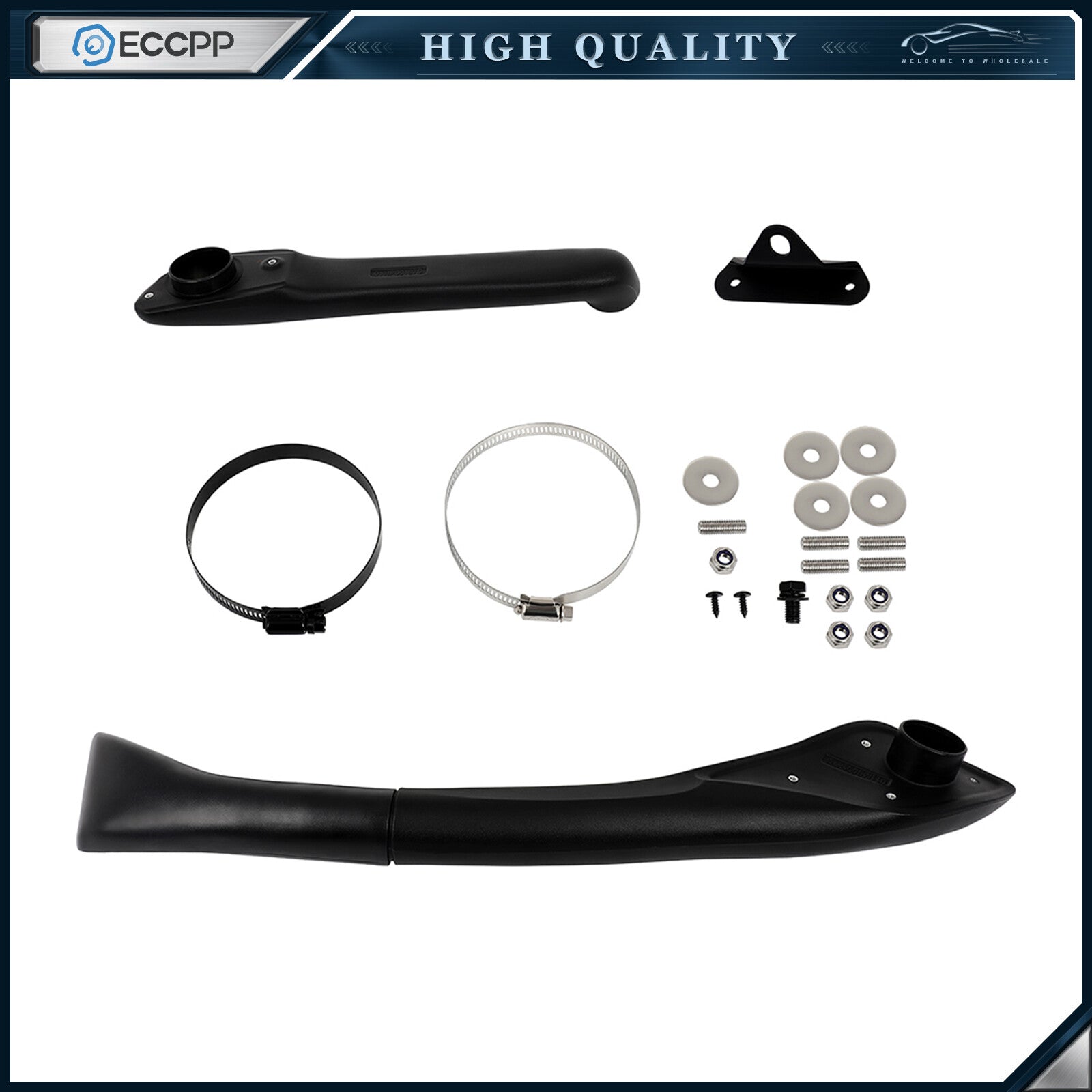 Snorkel Kit Air Intake Wedge Head Black For 2015-On Toyota Hilux N80 Gun126R 6B93BC-57