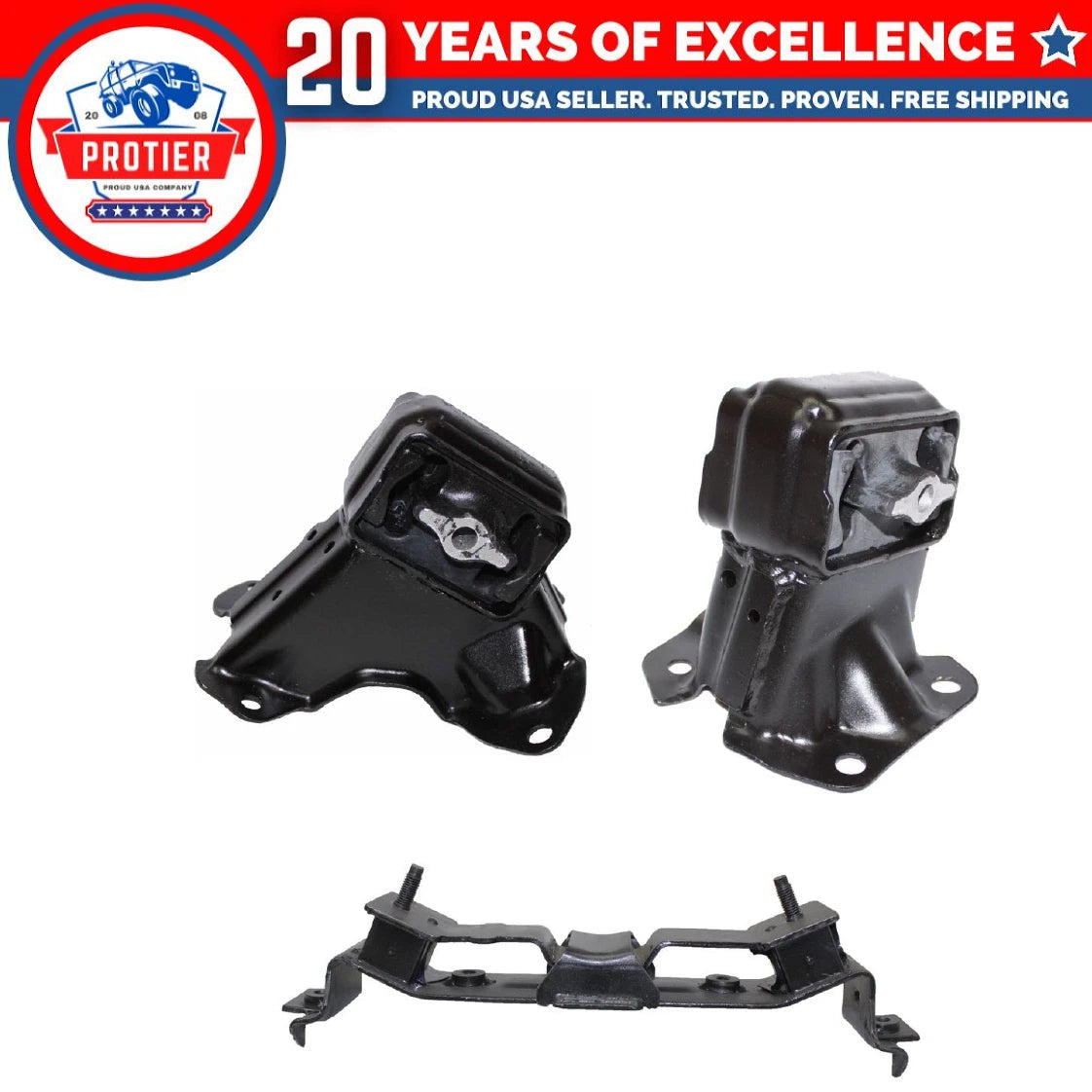 Engine Motor & Trans Mount 3PCS Set Fit 2006-2010 Jeep Commander 3.7L Replaces 6B93BC-57