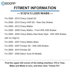 2 Pcs Front Wheel Hub Bearings For Chevy Malibu 2004-2012 Pontiac G6 2005-2010 KOEEP