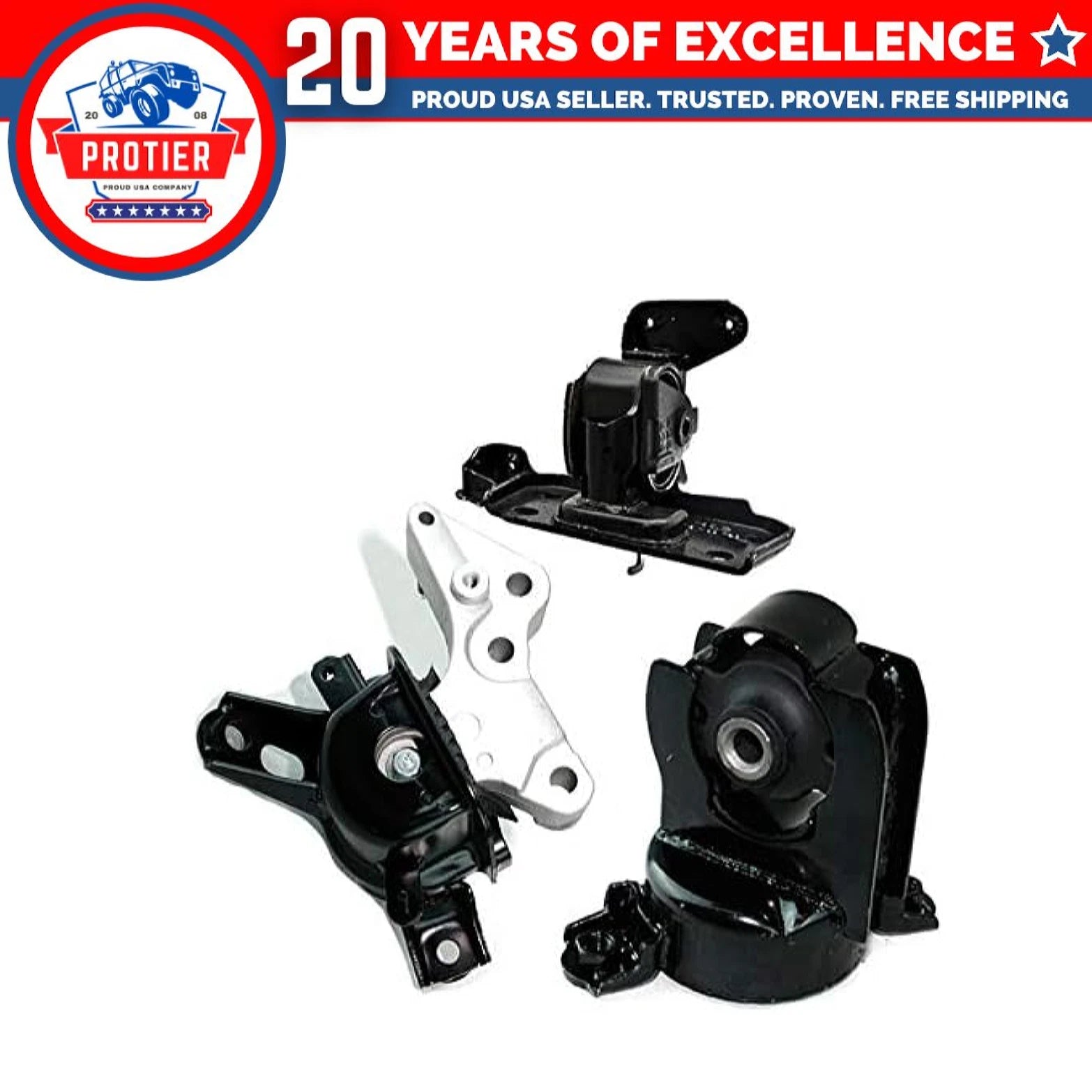 Fits 2006-2012 Toyota RAV4 3.5L FRT/FRT RT Motor & Trans Mount Set 3pcs : 6B93BC-57