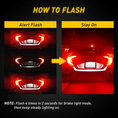 AUXITO 7443 7440 Red Alert Flash Strobe Blinking LED Brake Tail Light Bulb 2F EA AUXITO