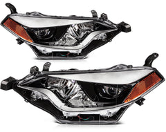 Pair Kit Headlights Assembly For 2014-2016 Toyota For Corolla 1.8L Black Amber 6B93BC-57