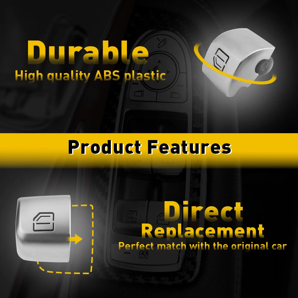 FIT FOR Mercedes C300 C350 C63 GLC300 C-Class Window Switch Repiar Caps Chrome 6B93BC-57