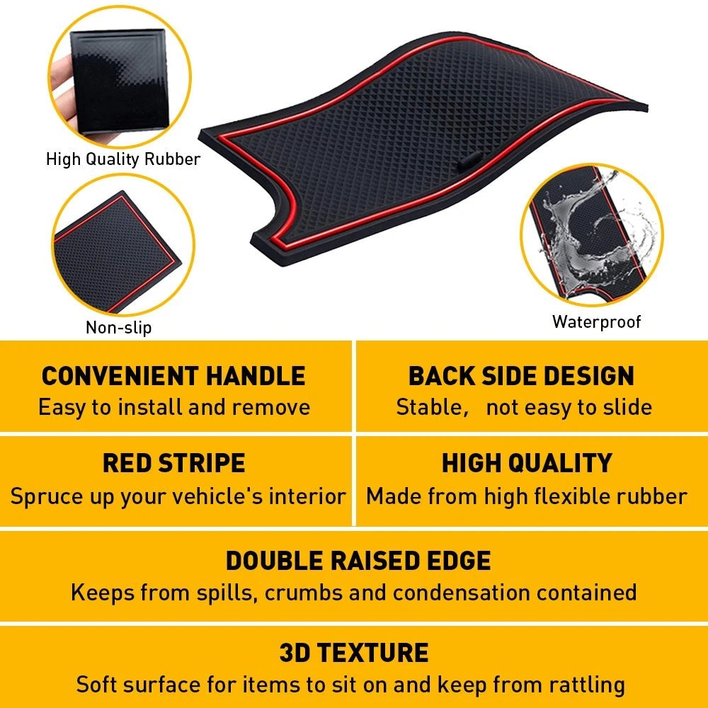 Interior Liner Pad For Toyota Tacoma 16-2022 Cup Console,Door Pocket Insert Red 6B93BC-57