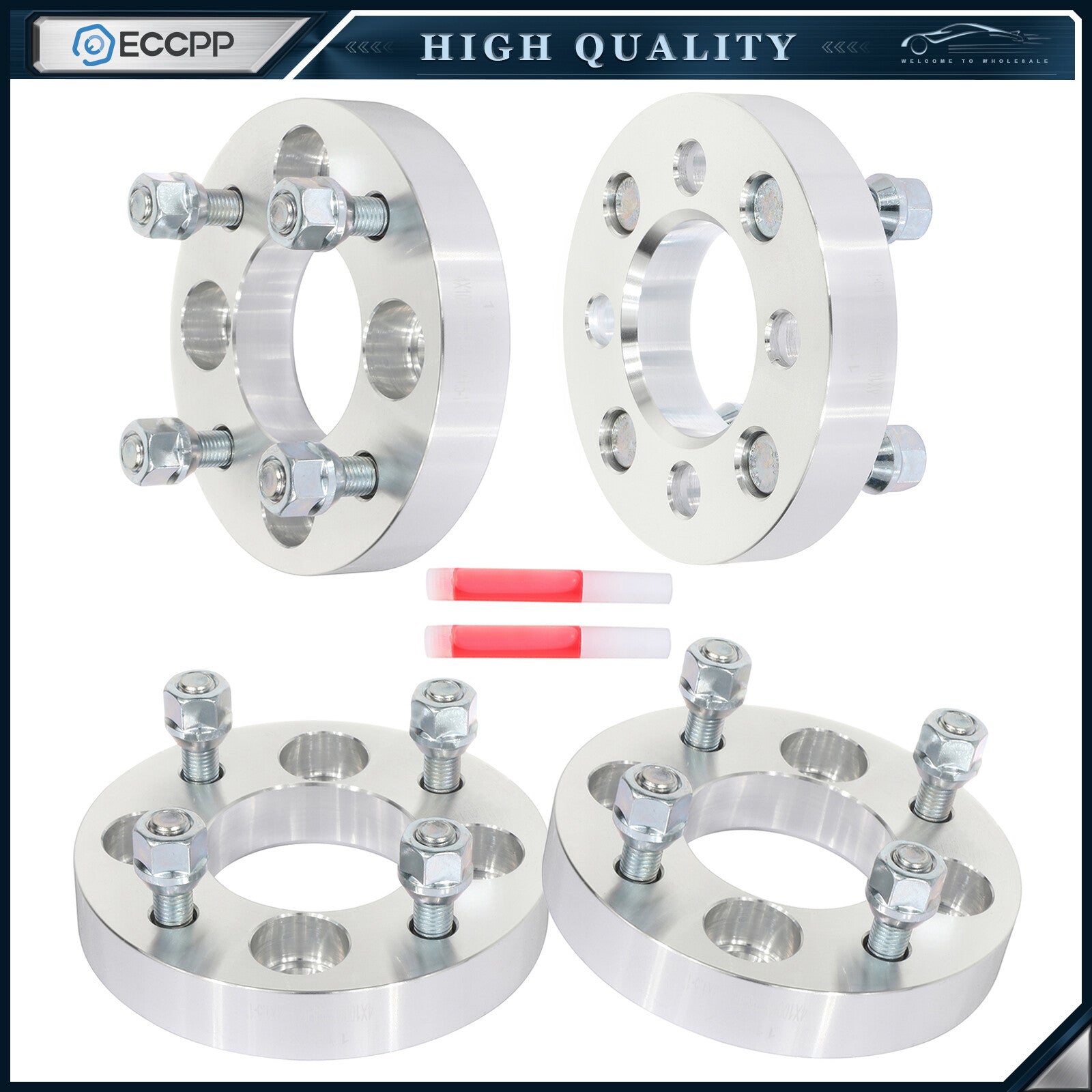 4 Pcs 1" 4x100 to 4x108 Conversion Wheel Adapters 12x1.5 For Honda Civic Accord 6B93BC-57