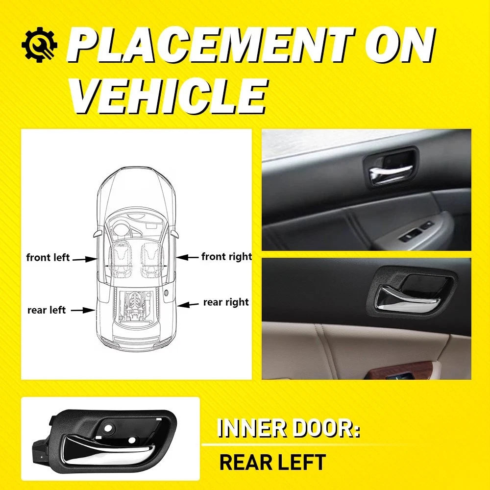 LH Left Interior Door Handle For 2003 2004-2007 Honda Accord Sedan Rear Chrome A 6B93BC-57