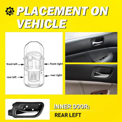 LH Left Interior Door Handle For 2003 2004-2007 Honda Accord Sedan Rear Chrome A 6B93BC-57