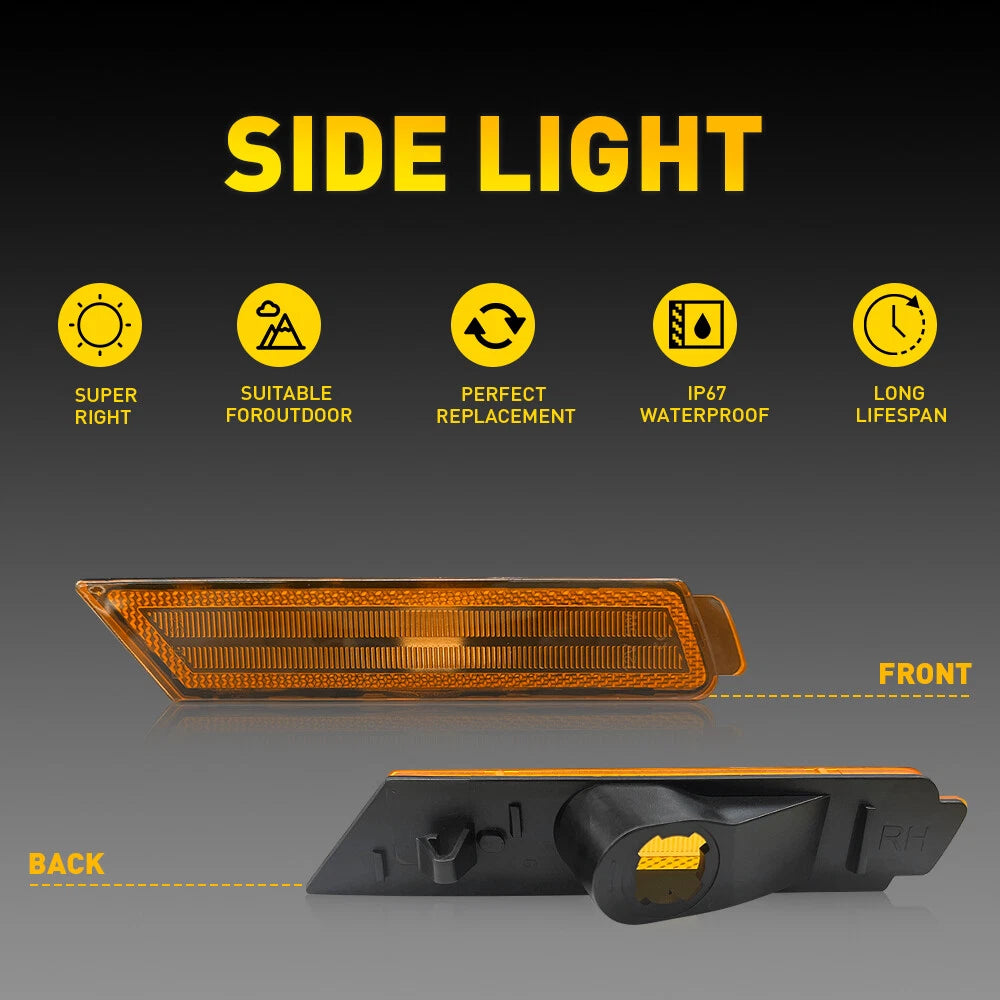 For 10-15 Chevy Camaro Bumper Side Marker Lights Reflector Amber GM2550197 EOA 6B93BC-57