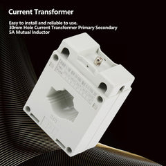 Professional 30mm Hole Current Transformer Primary Secondary 5A Mutual Inductor