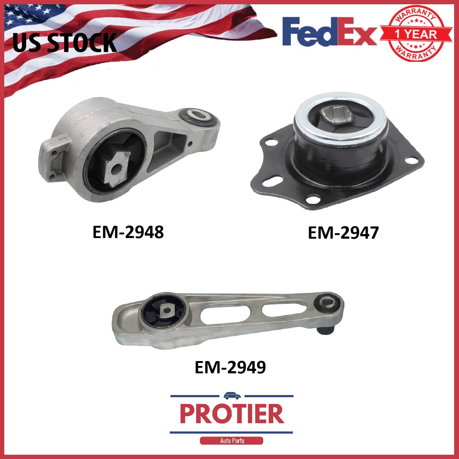 Fits Dodge Neon 2000-2005 L4-2.0L Automatic Transmission Engine Motor Mount Kit 6B93BC-57