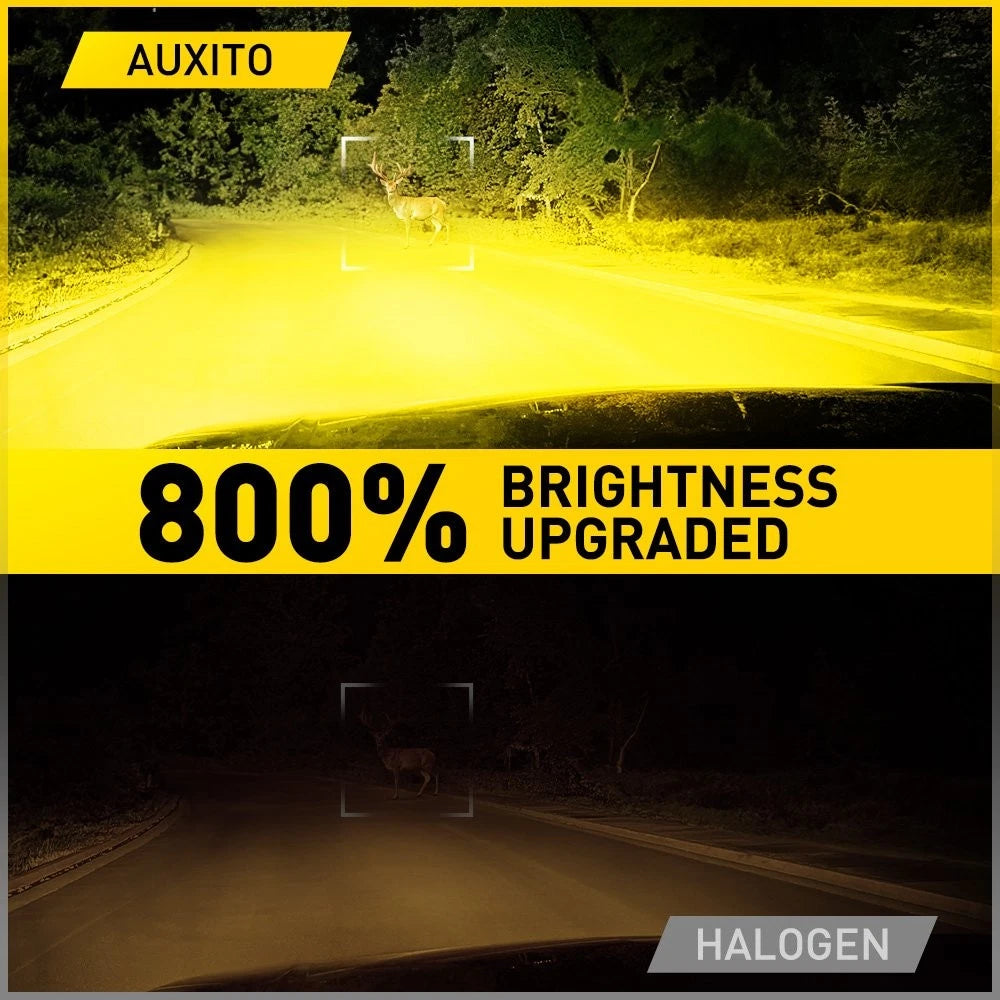 AUXITO H4 LED Headlight Bulbs High Low Beam Super Bright Amber White Lights EOA AUXITO