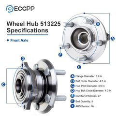 Front & Rear Wheel Hub Bearing For 2005-2009 Chrysler 300 Dodge Charger AWD Only KOEEP