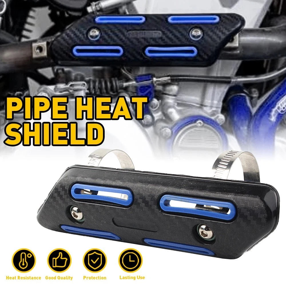 Pipe Protector Heat Shield Universal Fit SUZUSI HONDA Carbon Fiber Style EOA 6B93BC-57