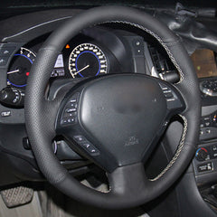 Top Leather Steering Wheel Hand-stitch on Wrap Cover For Infiniti G37 QX50 EX25