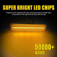 For 1980-86 Ford BRONCO F150 F250 F350 Front Side Amber Fender LED Marker Lights 6B93BC-57