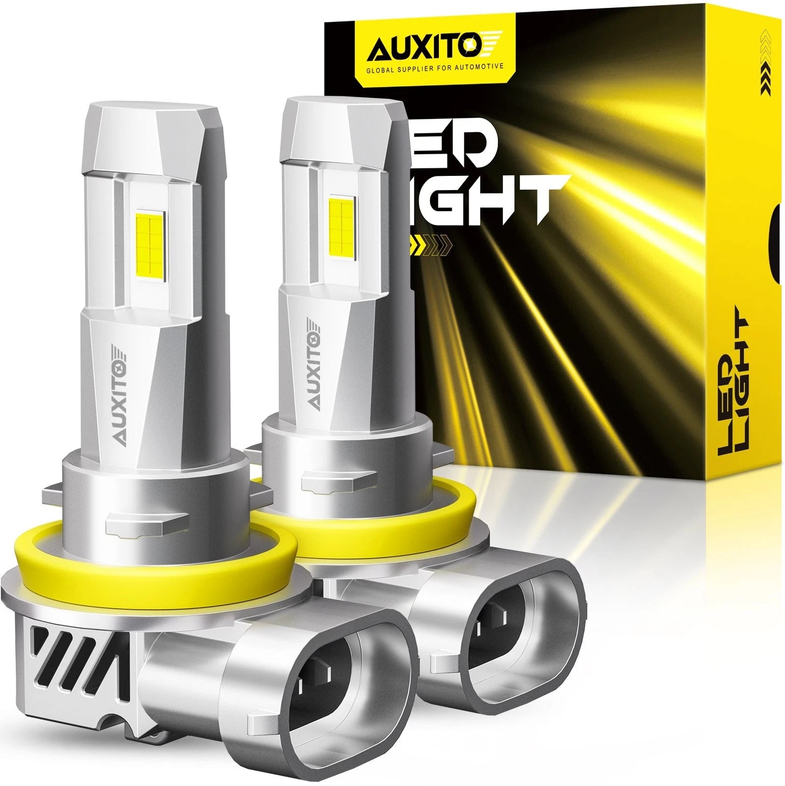 AUXITO H11 LED Headlight Bulbs High Low Beam 6500K Bright White CANBUS M3S EOA AUXITO