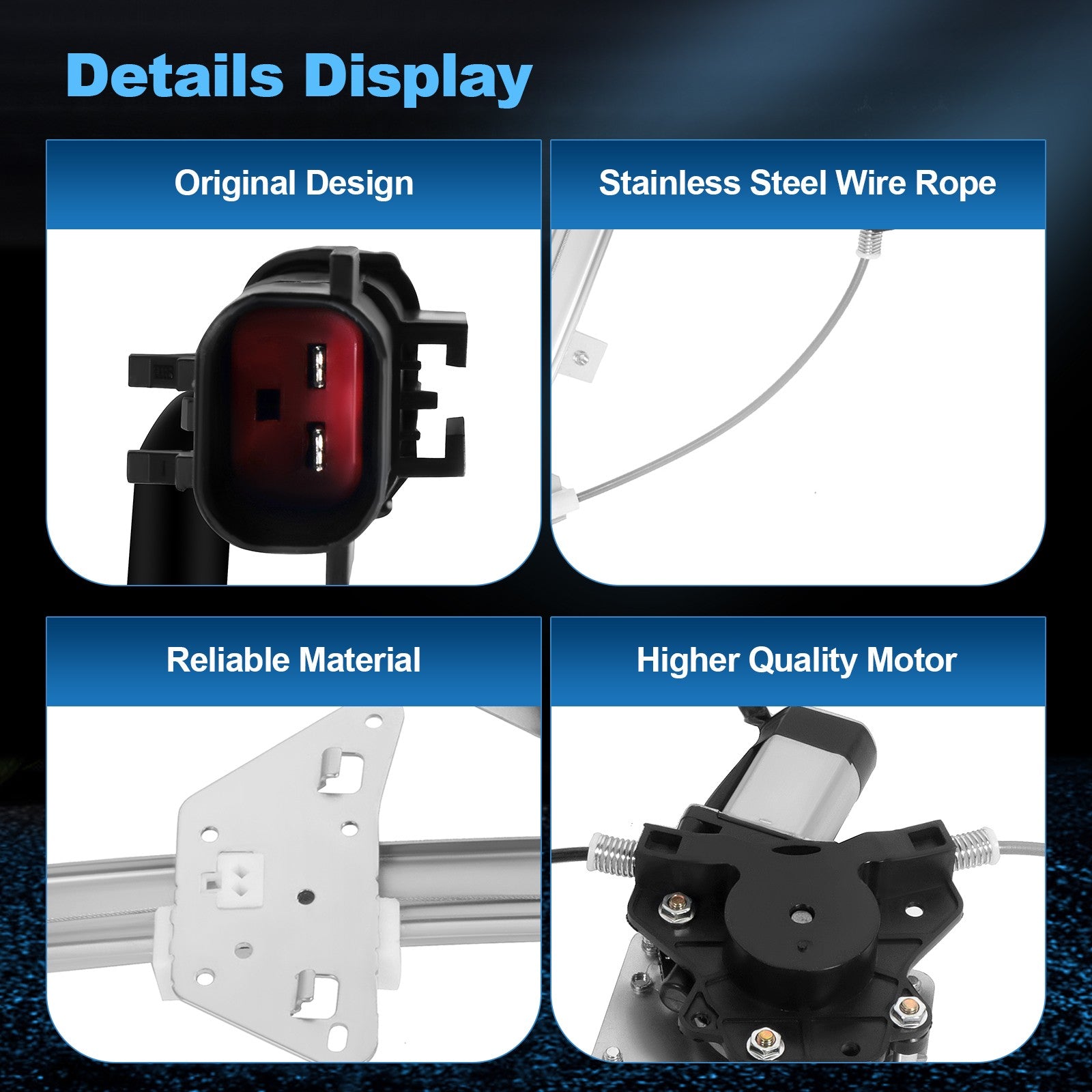 For Dodge Dakota 2000-2004 Rear Driver Left LH Window Regulator & Motor Assembly 6B93BC-57