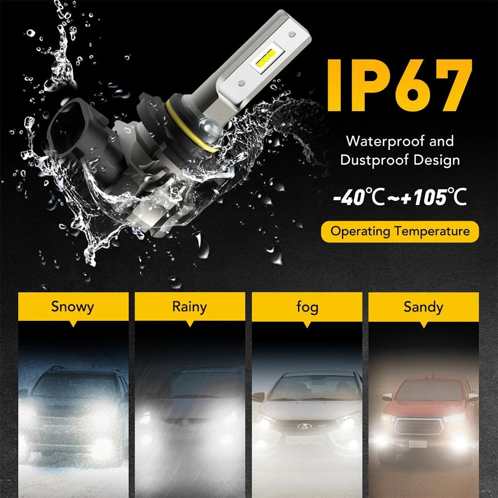 AUXITO H10 9145 LED Fog Light 9005 Headlight Kits Bulbs 6500K Canbus DRL B3F EXC AUXITO