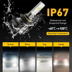 AUXITO H10 9145 LED Fog Light 9005 Headlight Kits Bulbs 6500K Canbus DRL B3F EXC AUXITO