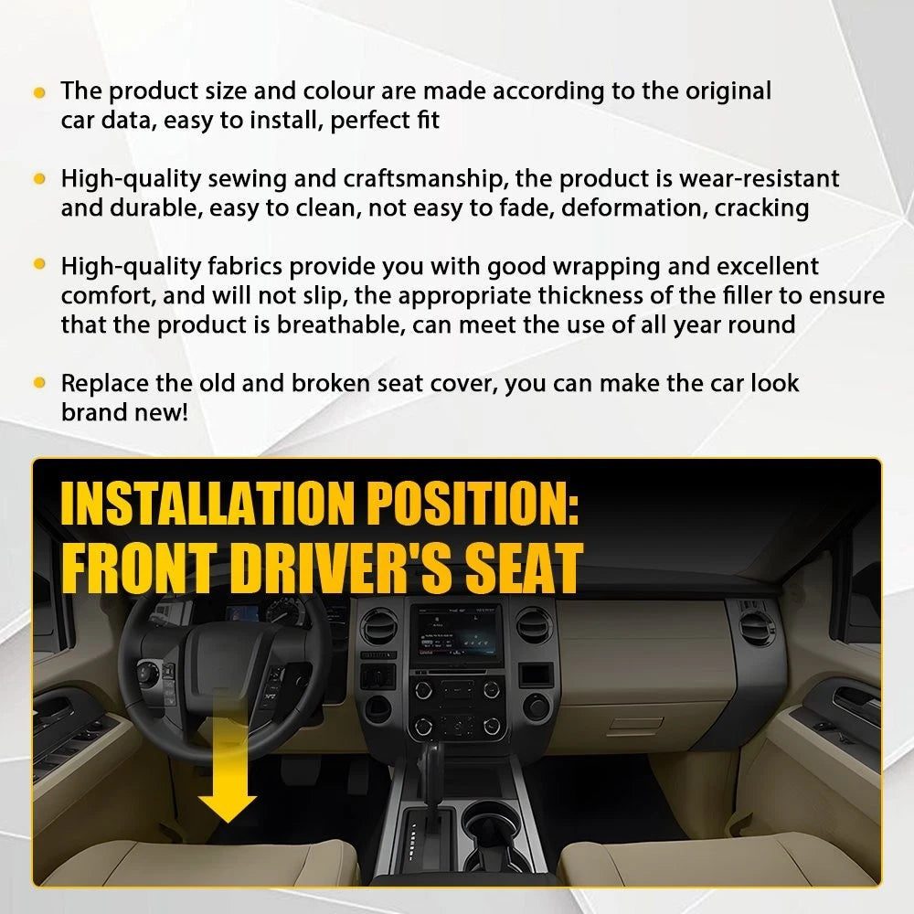 Left Driver Bottom Seat Cover Dune Tan Leather For 2015-2017 Ford Expedition EA 6B93BC-57