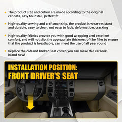 Left Driver Bottom Seat Cover Dune Tan Leather For 2015-2017 Ford Expedition EA 6B93BC-57