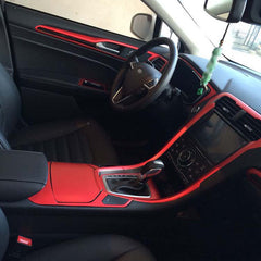 Interior Center Console Carbon Fiber Molding Sticker Decals For Ford Fusion 13+