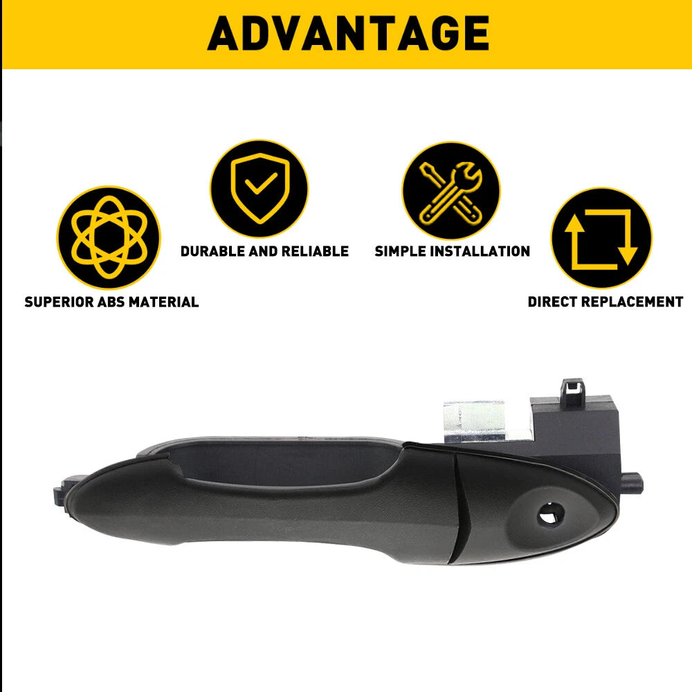 LH Driver Side Exterior Door Handle and Bracket Black for 2000-07 Ford Focus EOA 6B93BC-57