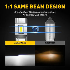 AUXITO H10 9145 9140 LED 100W Fog Driving Light Bulbs White 4000LM 6500K CANBUS AUXITO