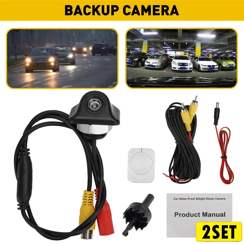 2Set Car Rear View Reverse Camera Parking Backup HD Cam Night For Vision Waterpr 6B93BC-57