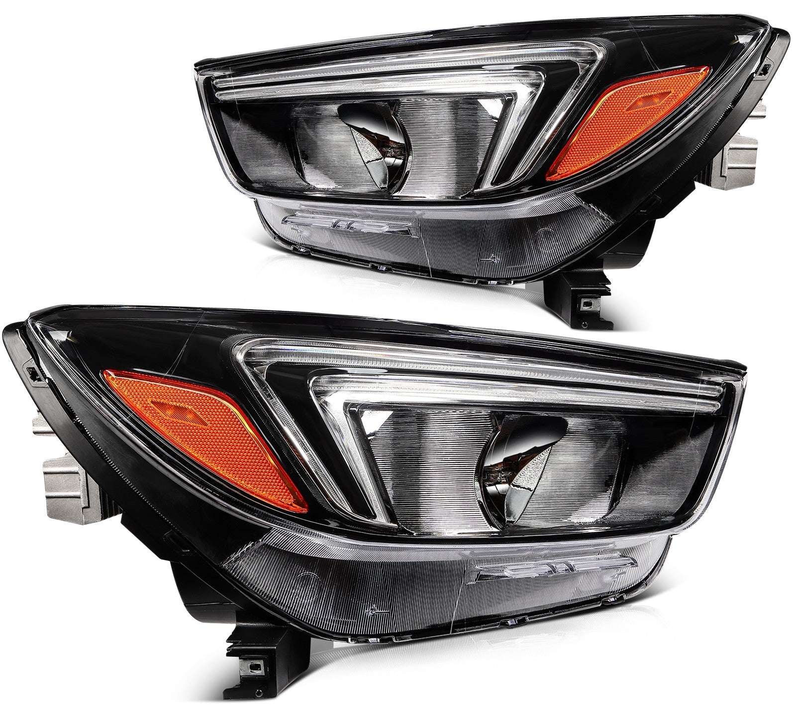 ECCPP Headlights Assembly For Buick Encore 1.4L 2017-2021 Pair Kit Black Amber 6B93BC-57