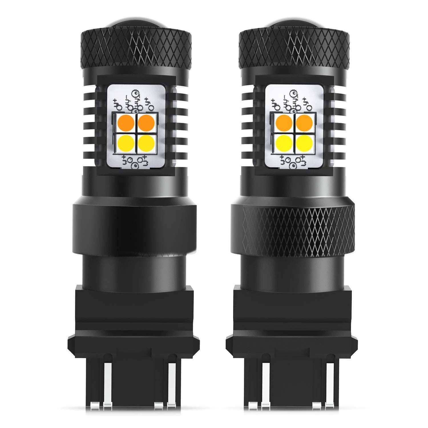 4X 3157 3457A White Amber Dual Color Switchback LED Turn Signal Light Bulb 16K A 6B93BC-57