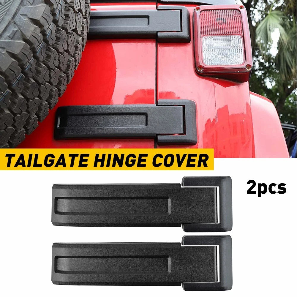 Fit For 2007 08 09 10 11 12-2018 Jeep Wrangler JK Tailgate Covers Hinge Trim EOA 6B93BC-57