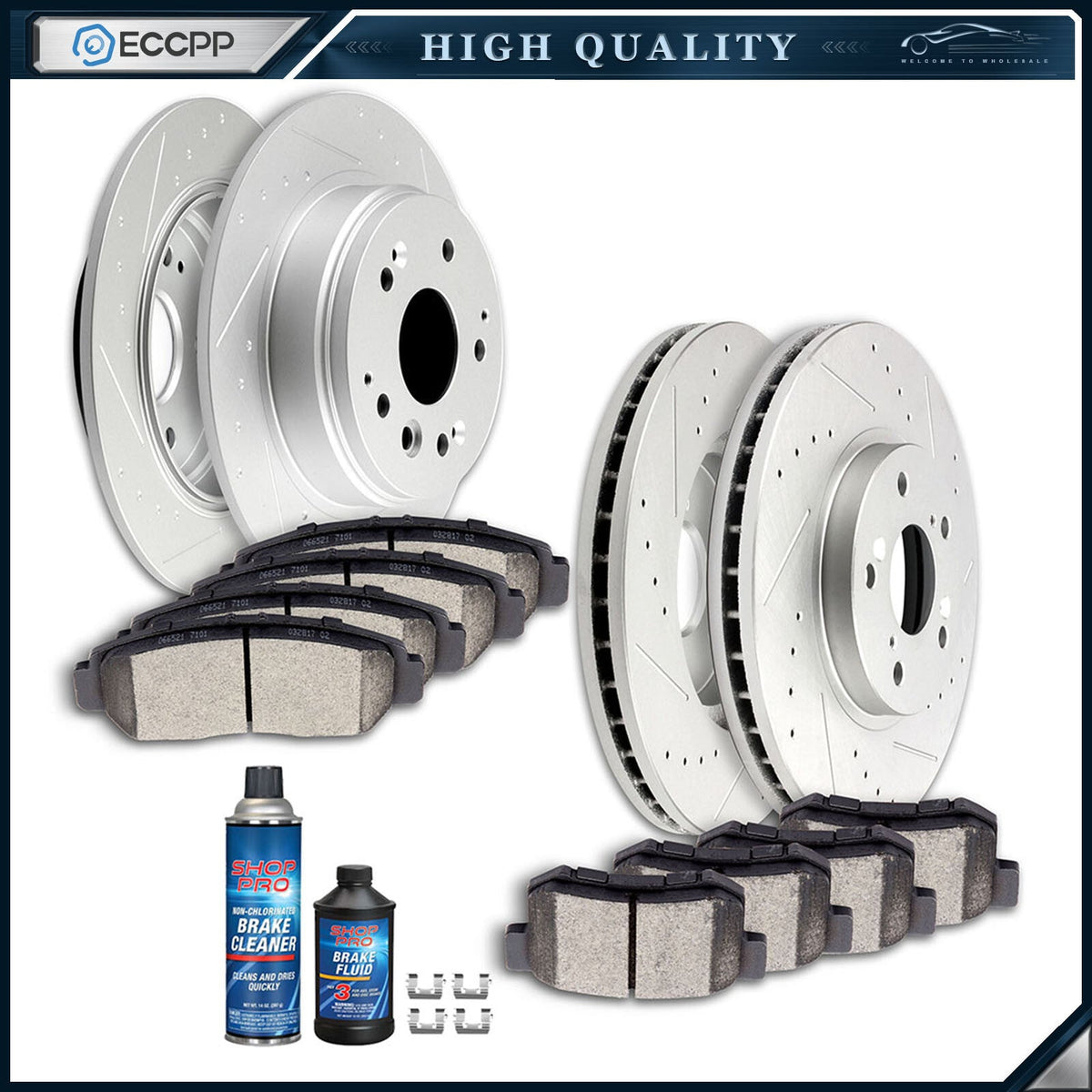 Ceramic Brake Pads And Rotors Front Rear For ACURA TL 04-07 08 Drilled Slotted 6B93BC-57