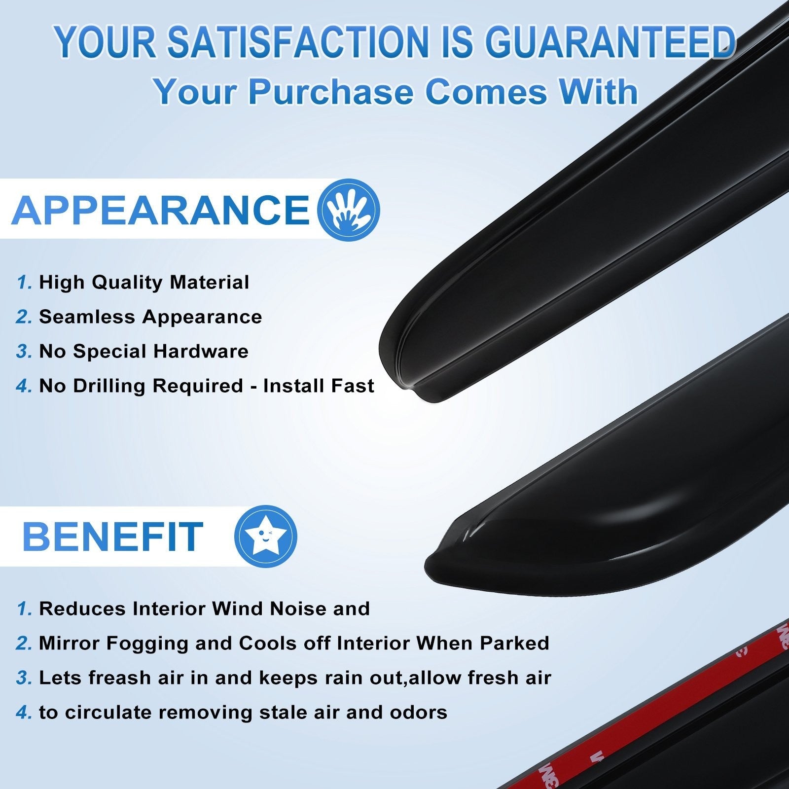 Window Visor Vent Rain Shades Guards Deflectors For 2004-2012 Ford Escape 6B93BC-57