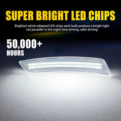 For Cadillac CTS ATS 2014-19 Clear White LED Bumper Side Marker Signal Light EOA 6B93BC-57