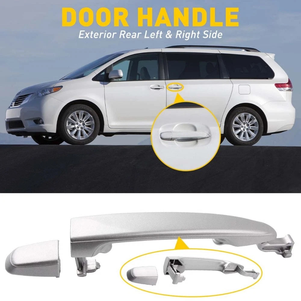 For Toyota 2004-10 Sienna Silver Pearl Rear L/R Outside Door Handle w/O Keyhole 6B93BC-57
