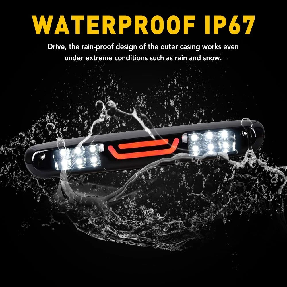 For 07-13 Chevy Silverado GMC Sierra Black LED 3RD Third Brake Light Cargo Lamp 6B93BC-57
